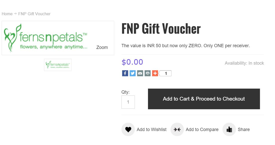 India Desire : Nextgen Cards-Ferns N Petals Gift Card Worth Rs 50 For Free